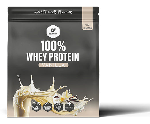 Go Fitness Whey Protein Pulver Vanille – glutenfrei, ohne Zuckerzusatz – 900 g