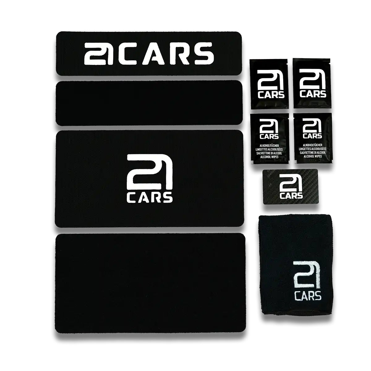 21CARS Premium Klett-Kennzeichenhalter – für Auto – Hochformat – Kunststoff, Schwarz
