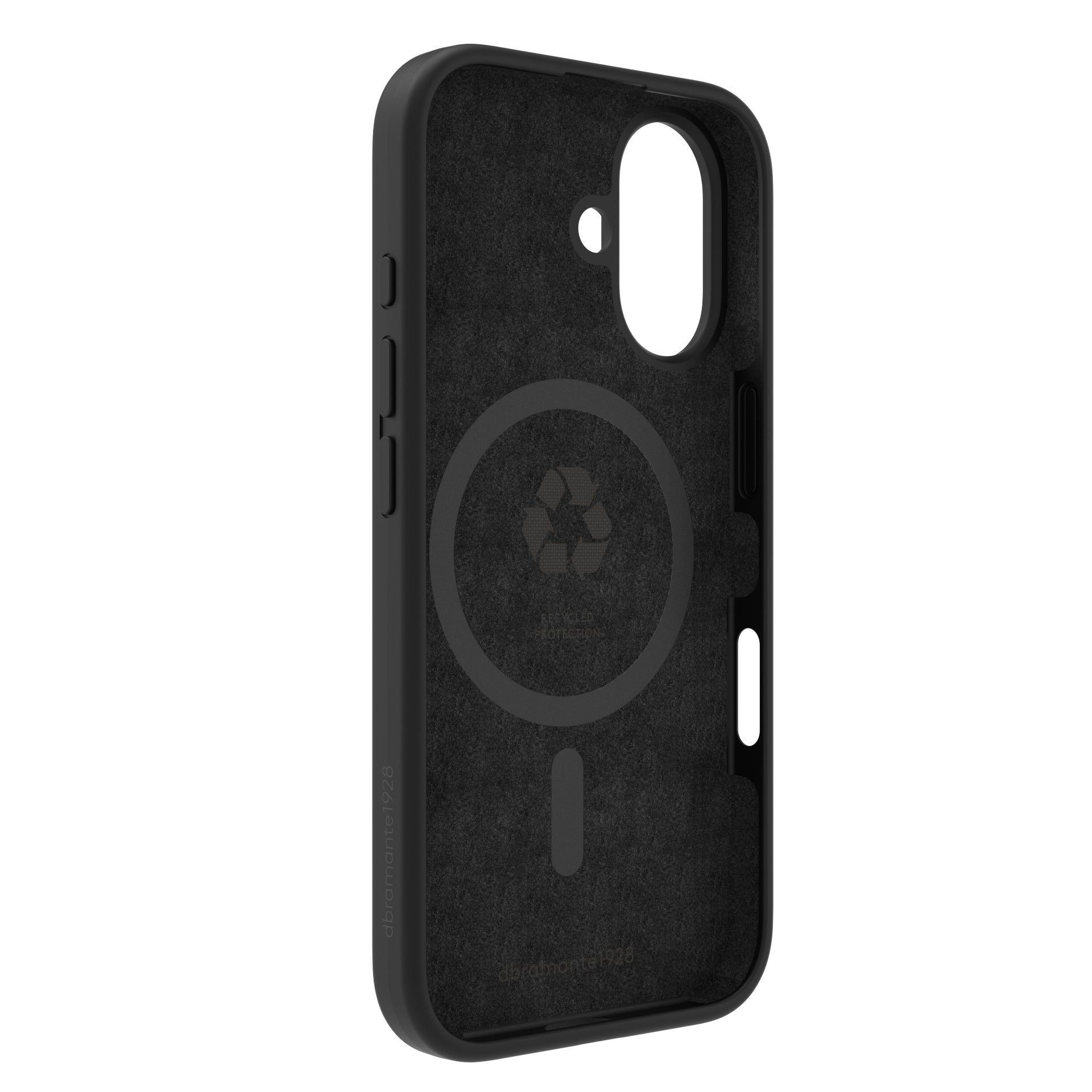 dbramante1928 Monaco Backcover – für Apple iPhone 16, MagSafe, Recycling-Kunststoff+Silikon, Night Black