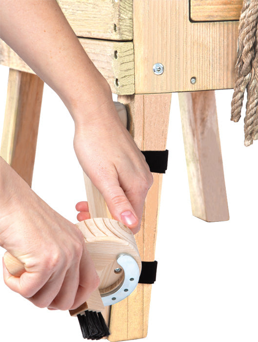 Small foot Spielzeugreinigungsset Pferde – 9 × 24 × 8,5 cm – ab 3 J. – Holz/Metall – Braun