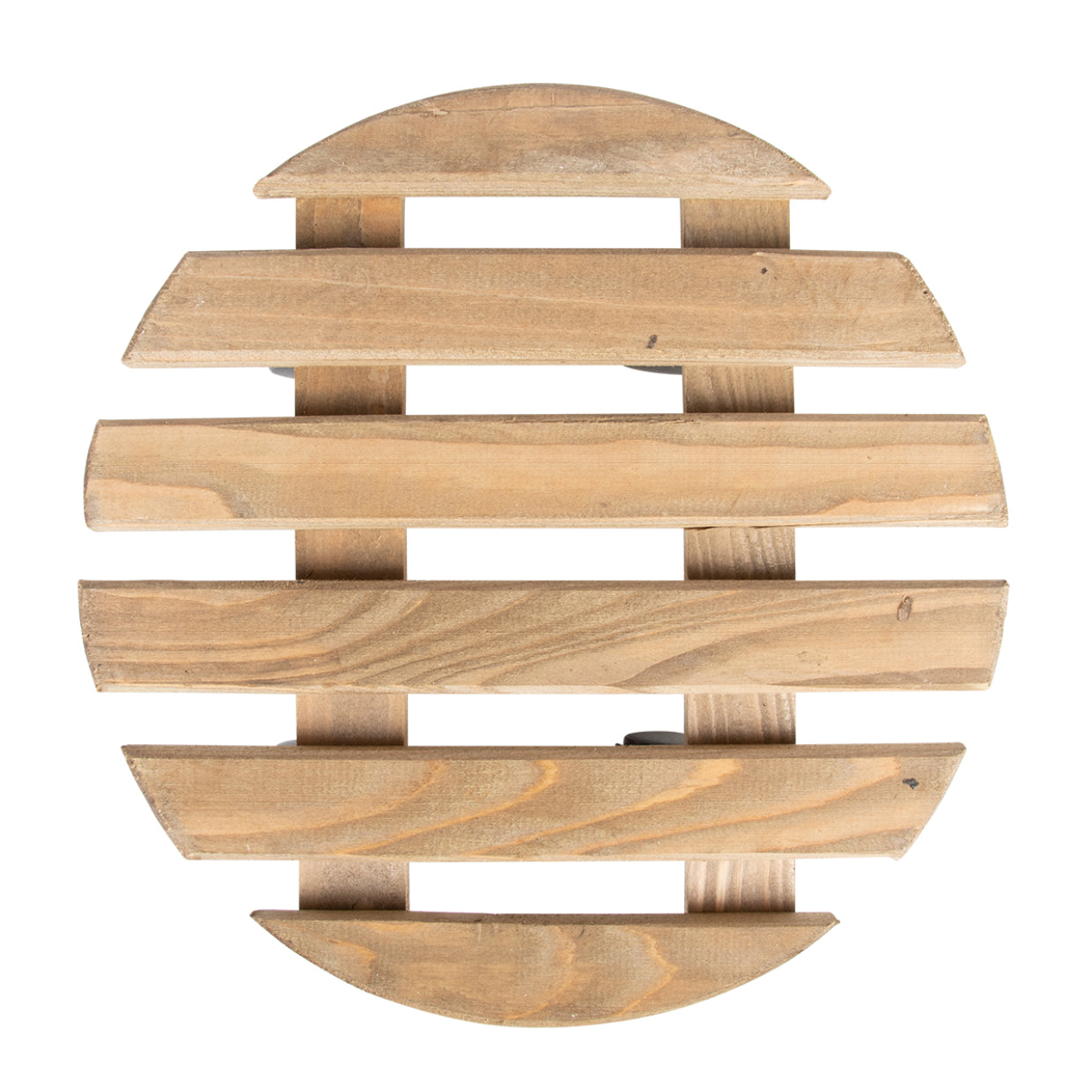 Esschert Design Rolluntersetzer Rund L – Kiefernholz/Polyamid/Polypropylen – Braun – Ø 287 × H 80 mm