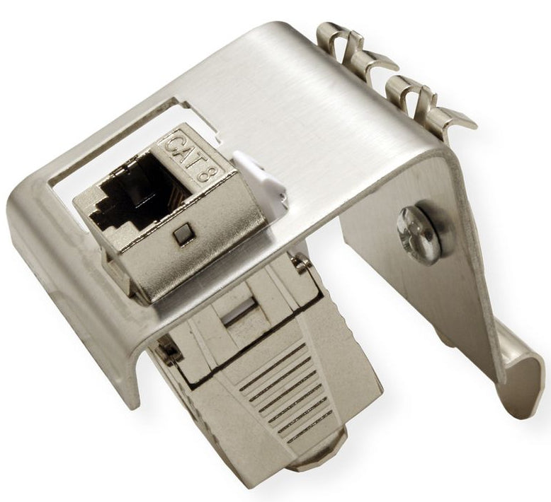 VALUE 21.99.3009 DIN-Schienen-Adapter – für Keystone-Module, Edelstahl, 48×42×51,2 mm