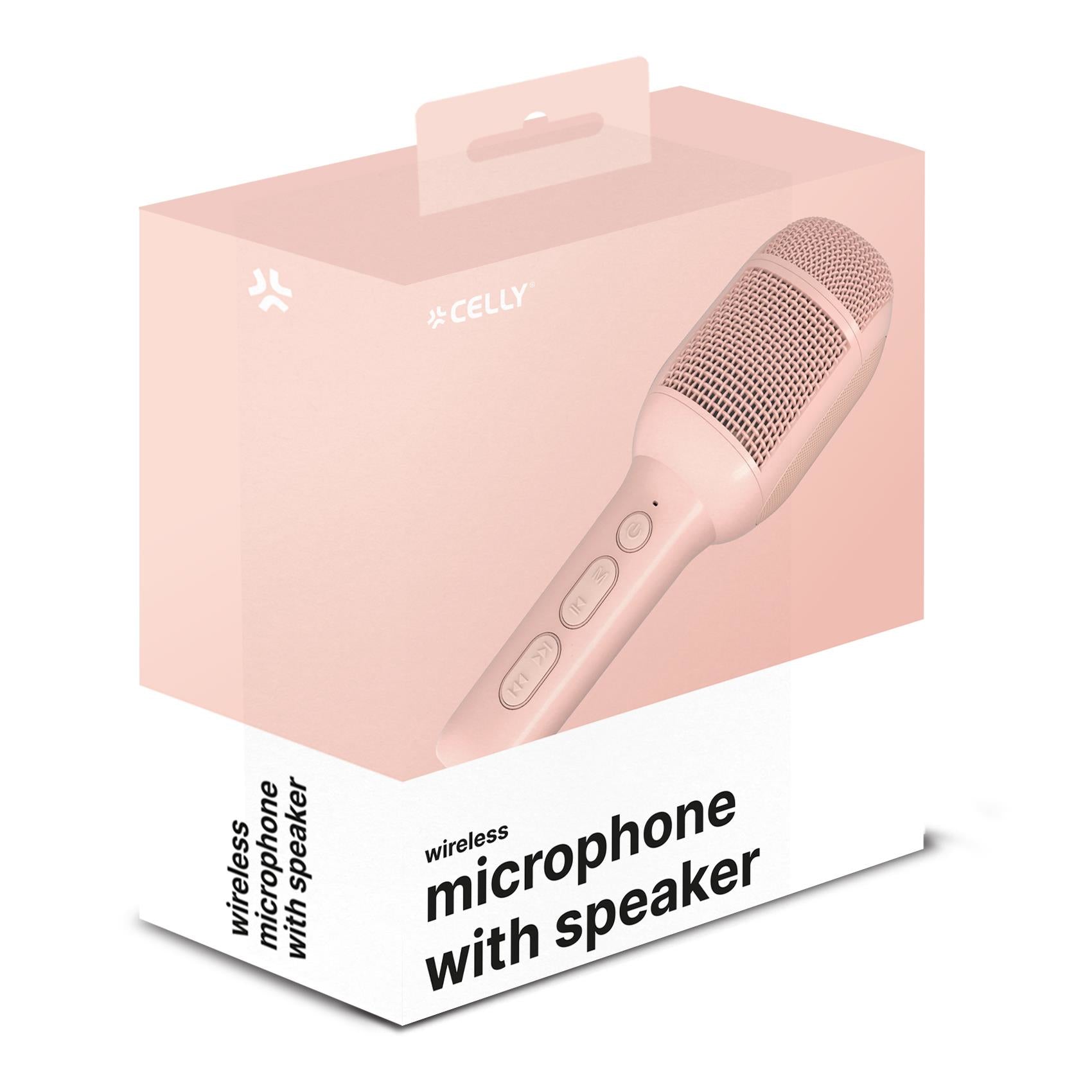 Celly Bühnenmikrofon – USB, 3,5 mm Klinke, Kabellos, 10 m, Pink