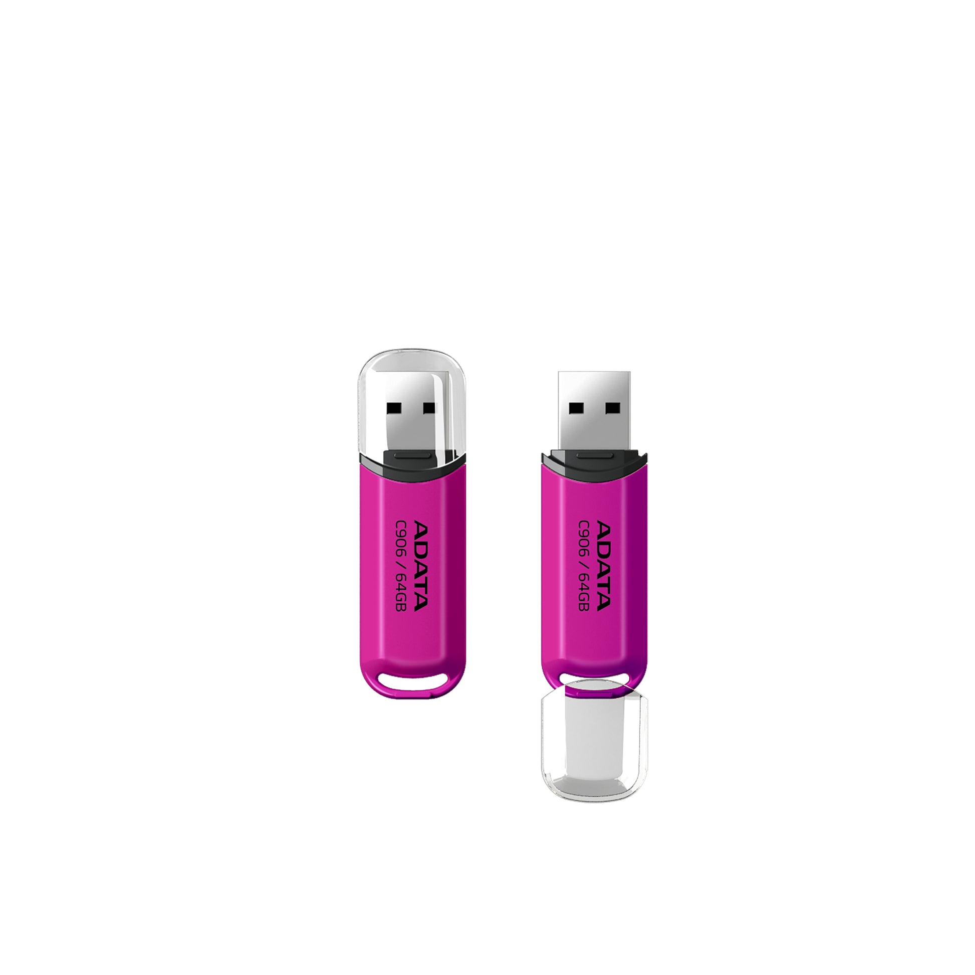 ADATA C906 USB-Stick 64 GB – USB-A USB 2.0, mit Kappe, Pink