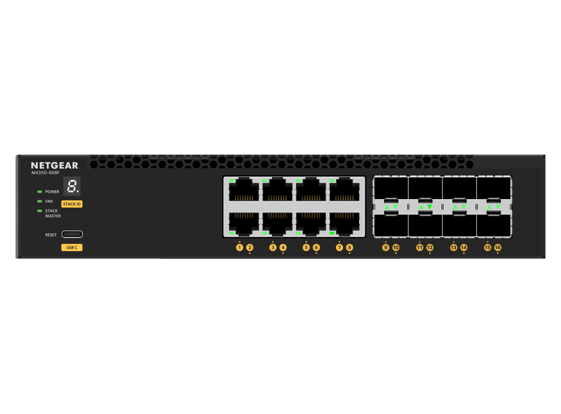NETGEAR M4350-8X8F – Managed Switch – 8×10G RJ45, 8×SFP+, L3, 1U