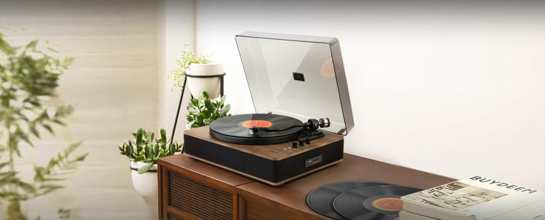 Muse MT-107 BTO – Plattenspieler (Direktantrieb, automatisch), Bluetooth, Phono-Vorverstärker, 33⅓/45 U/min – Braun