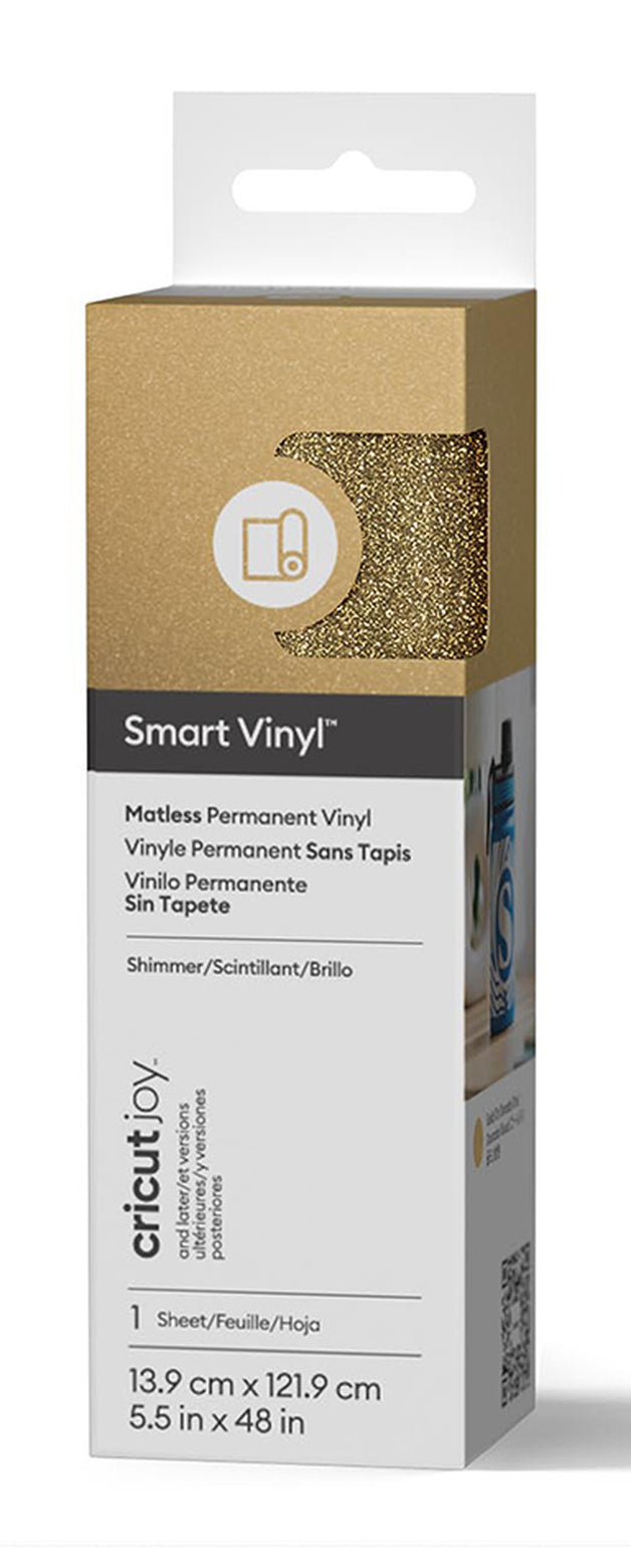 Cricut Vinylfolie (selbstklebend), Gold, Glitzer, 13,9 × 121,9 cm, 1 Rolle, für Cricut Joy, 2011358