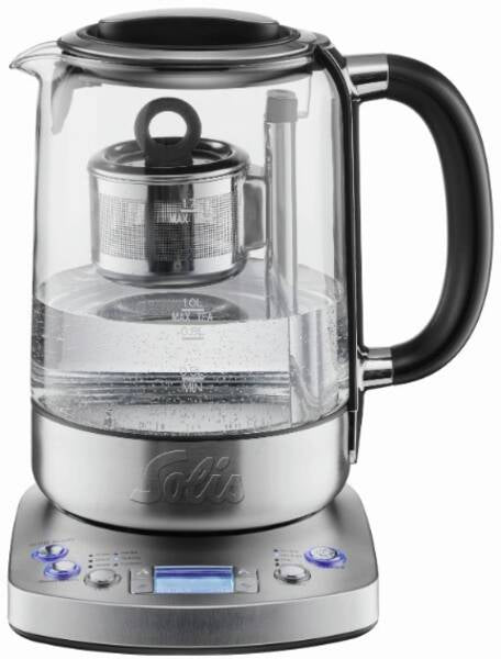 Solis 5518 – Tee- & Wasserkocher, 1,7 l, 2200 W, Edelstahl, Silber, Warmhalten, LCD-Display