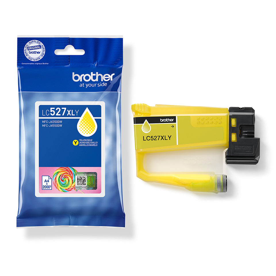 Brother LC527XLY Gelbe Tintenpatrone (Original) – 2'000 Seiten – für Brother MFC-J4350DW/MFC-J4550DW