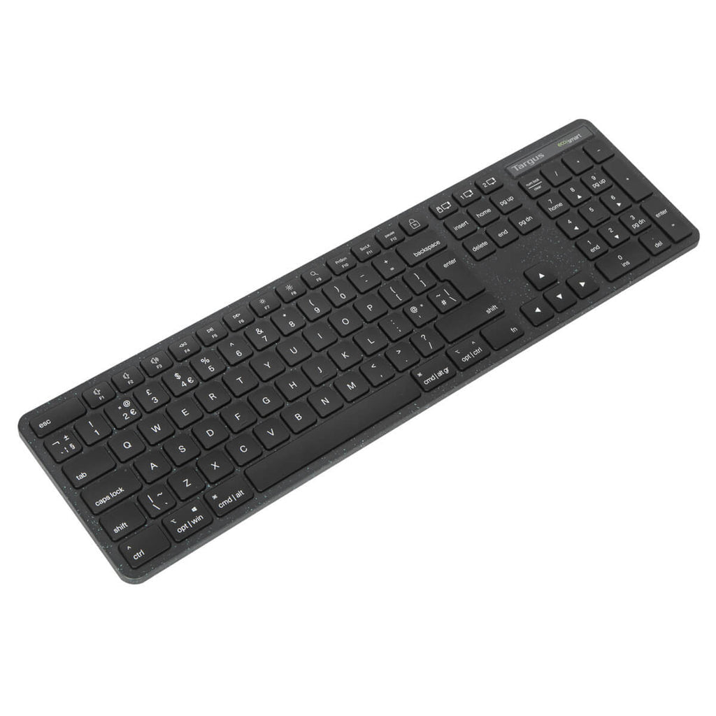 Targus ECOSMART – Tastatur, kabellos, UK-Layout (EN), Fullsize (mit Ziffernblock)