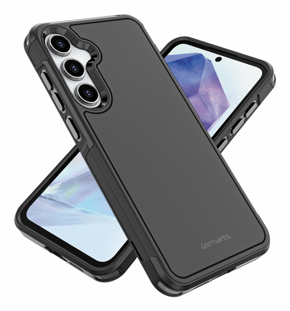 4smarts Defend Backcover – für Samsung Galaxy A55 (5G), PC+TPU, schwarz, bis 1,2 m sturzsicher