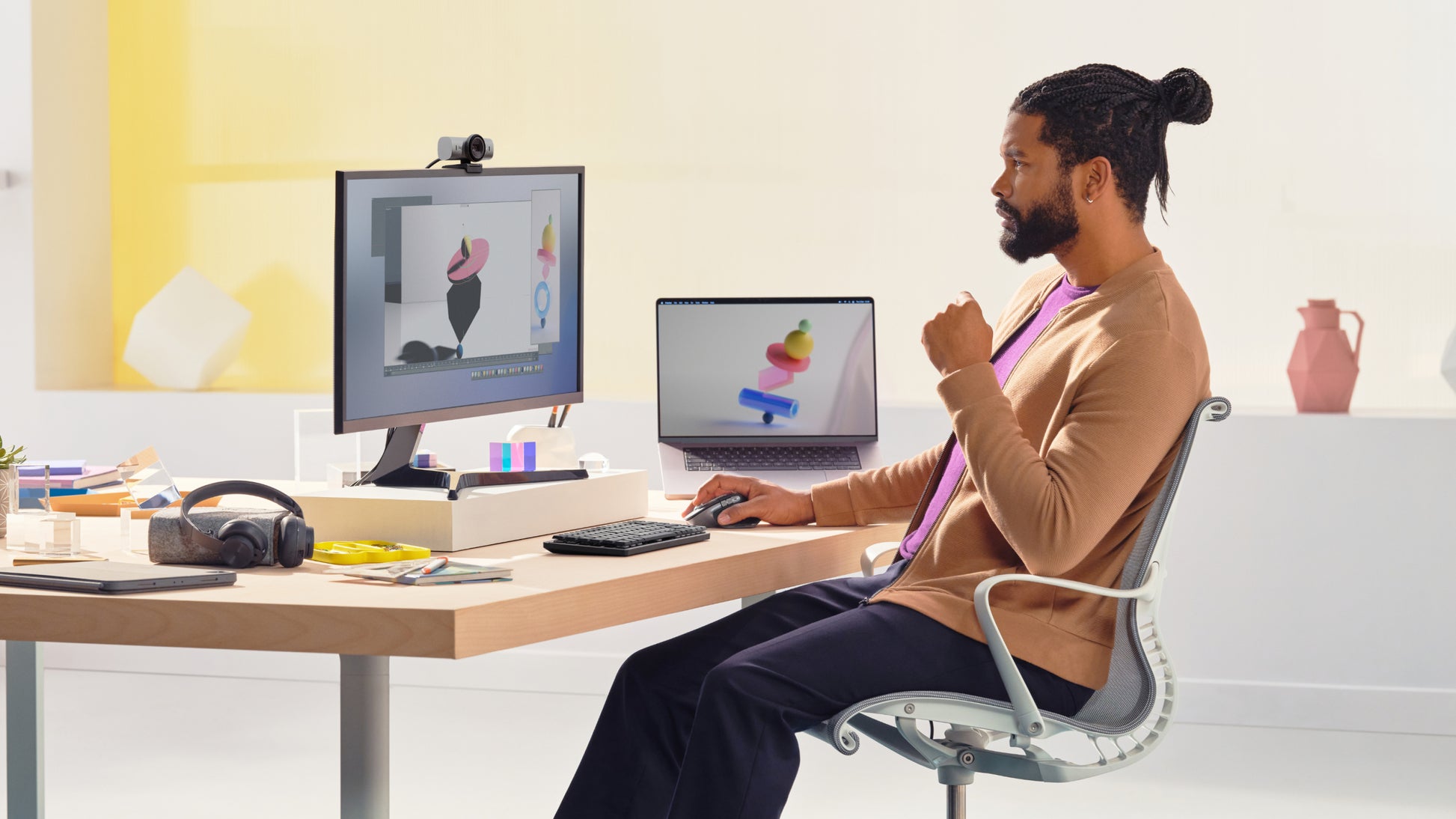 Logitech MX Master 3S für Mac Ergonomische Maus – kabellos, USB-A, 8'000 dpi, 7 Tasten, für Rechtshänder, grau