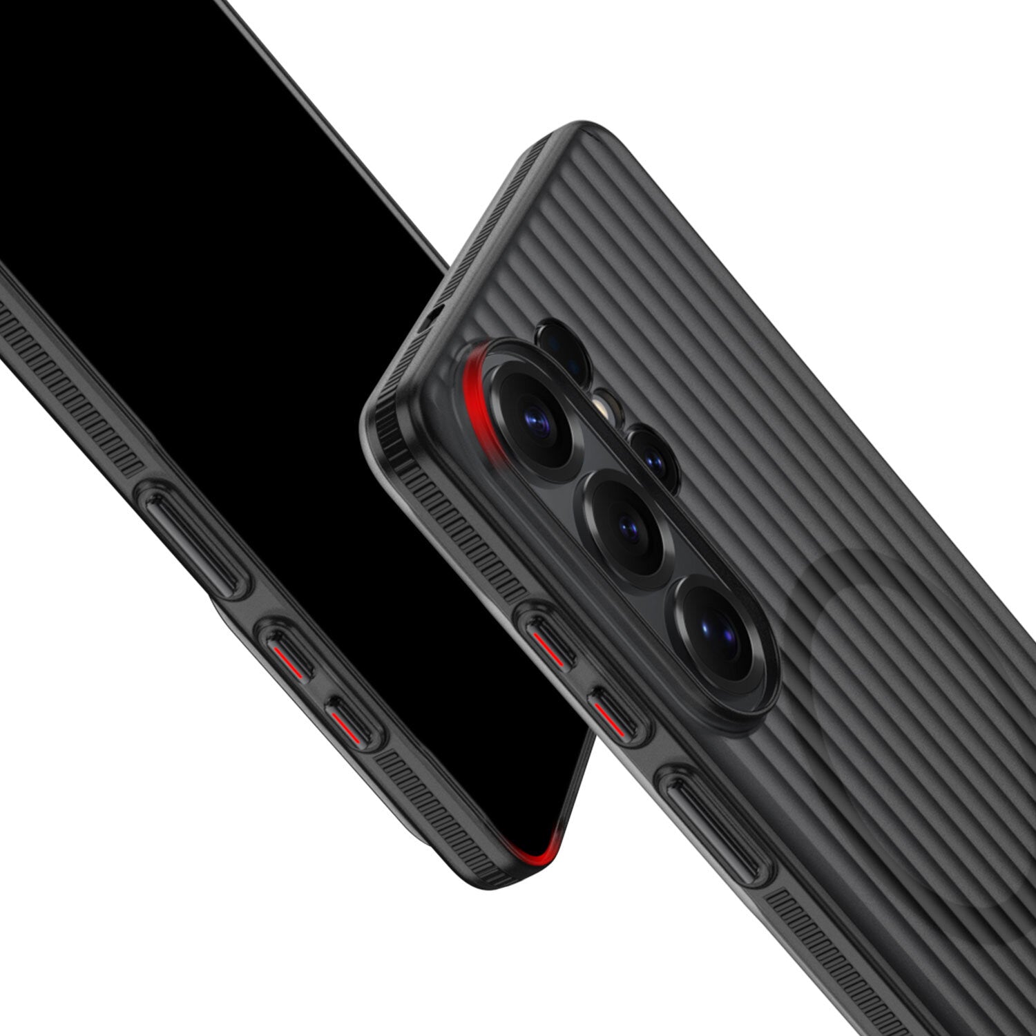 4smarts Design Case Aero Backcover – für Samsung Galaxy S26 Ultra, MagSafe, PC, Schwarz, Gerippt