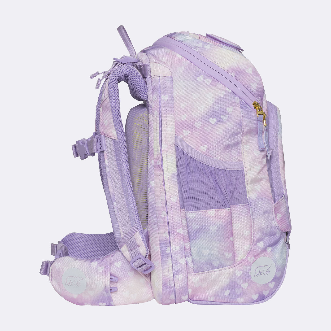 Beckmann Schulrucksack Active Air Flx – 6-teilig – Einhorn Prinzessin Violett