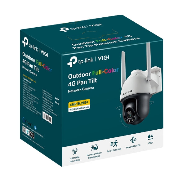 TP-Link VIGI C540-4G PTZ – 4MP – 4,0 mm – PoE/4G/LTE – IR 30 m – IP66