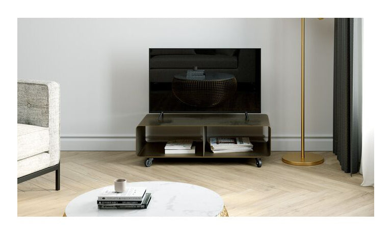 KARE Lounge TV-Möbel M – 90 × 42 × 30 cm, rechteckig – Stahl – braun
