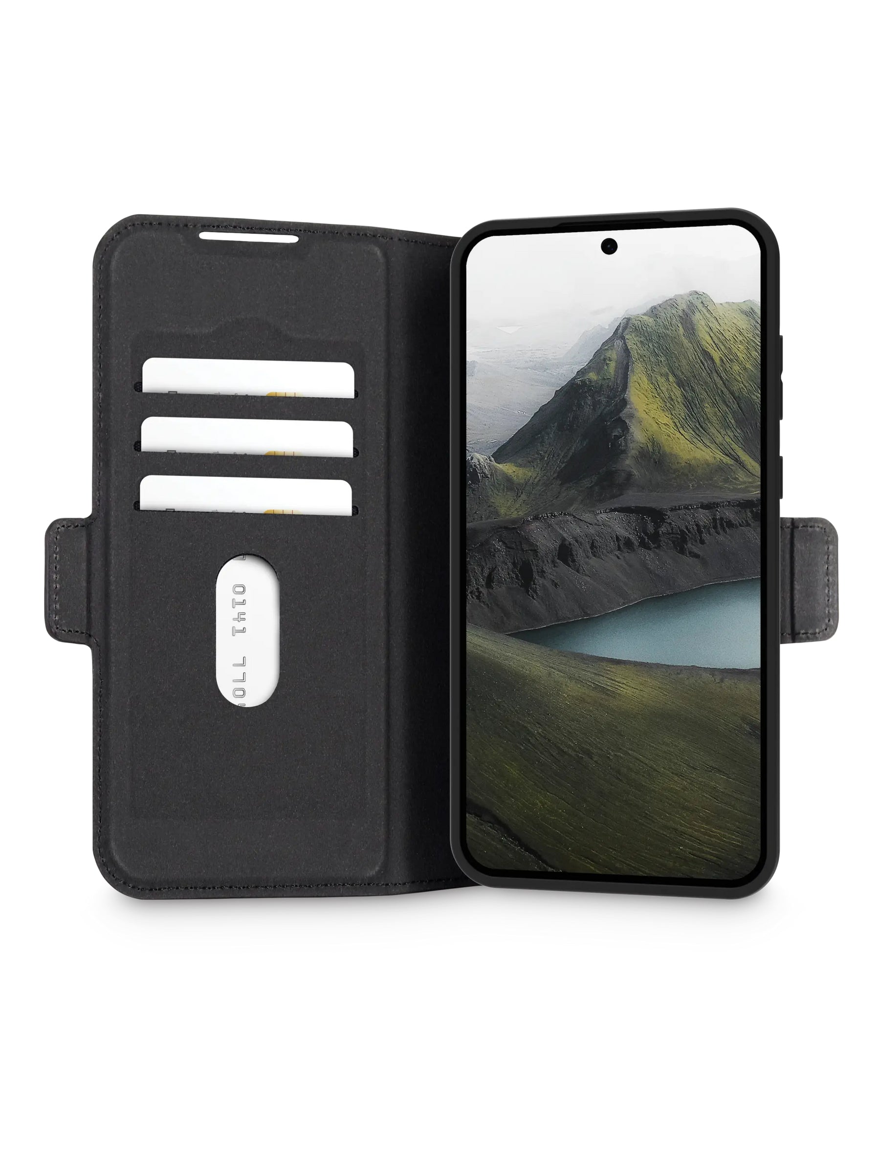 dbramante1928 Oslo Pro Wallethülle – für Samsung Galaxy A35 5G, 3 Kartenfächer, Leder+Kunststoff, Schwarz