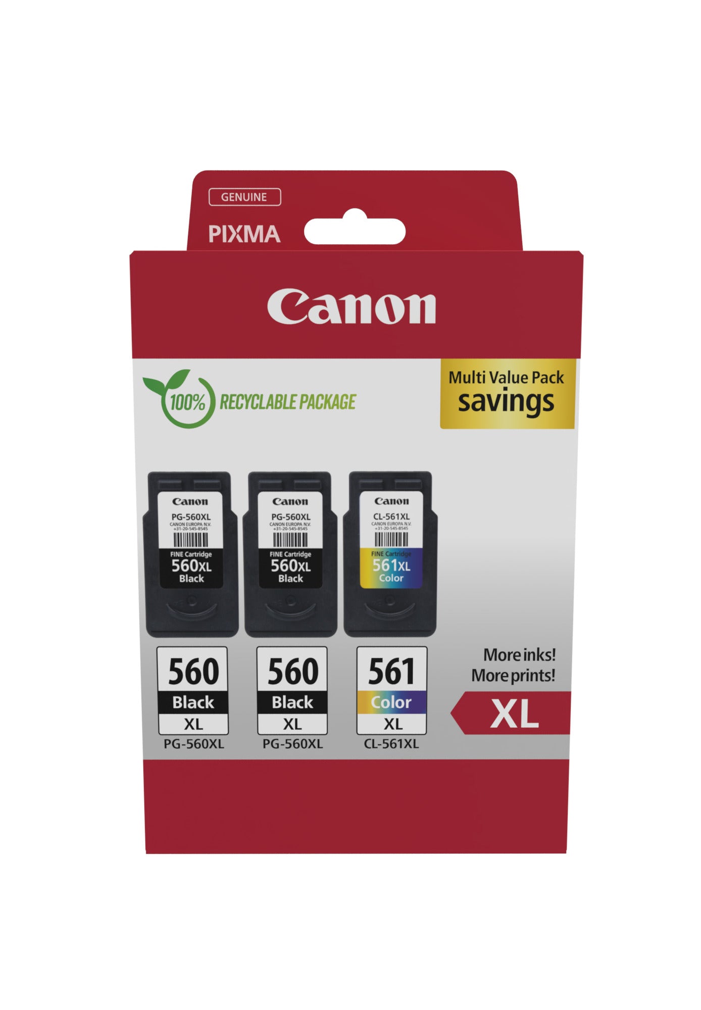 Canon Tintenpatronen Multipack – PG-560XL/CL-561XL, XL, für Pixma TS5350