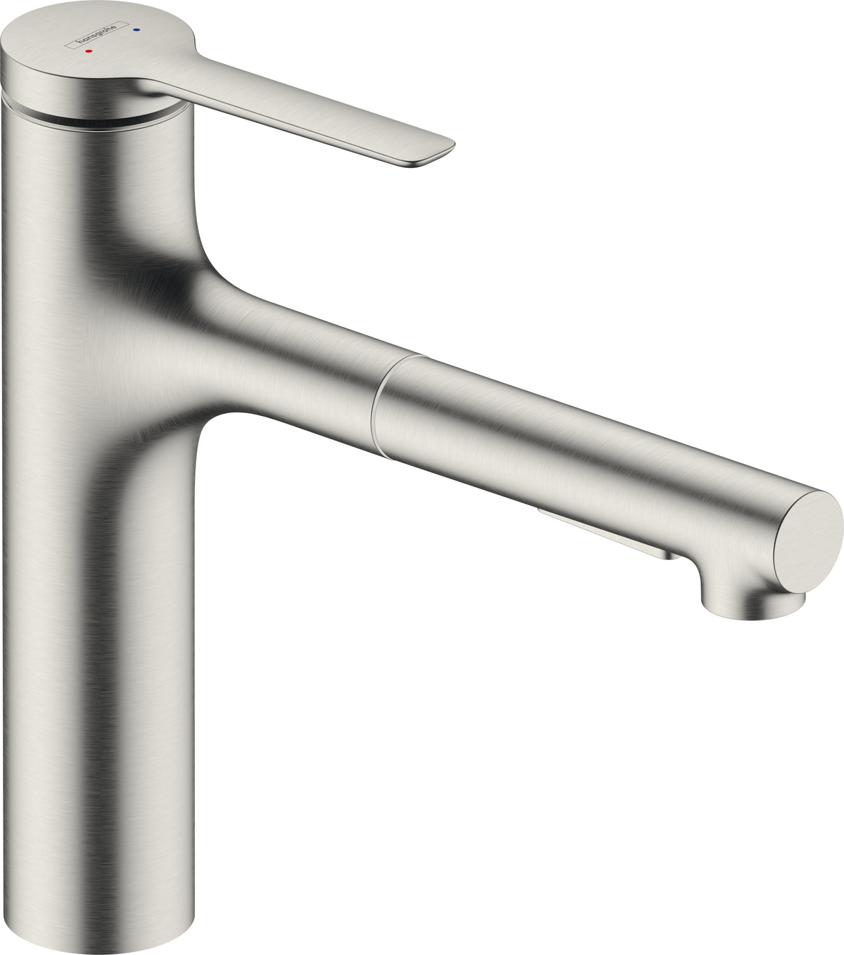 Hansgrohe Zesis M33 – Einhebel-Küchenmischer, 5,1 × 23,1 × 25,9 cm, Edelstahl/Messing, mit Ausziehbrause