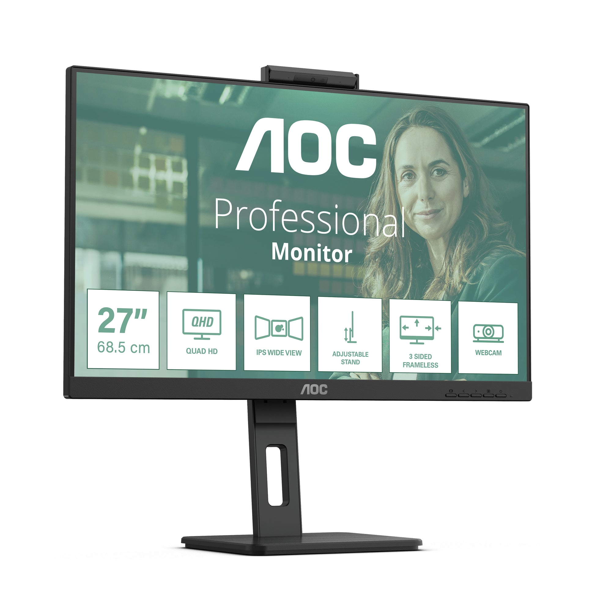 AOC Q27P3QW – 27", 2560 × 1440 (WQHD), IPS, 100 Hz, Webcam