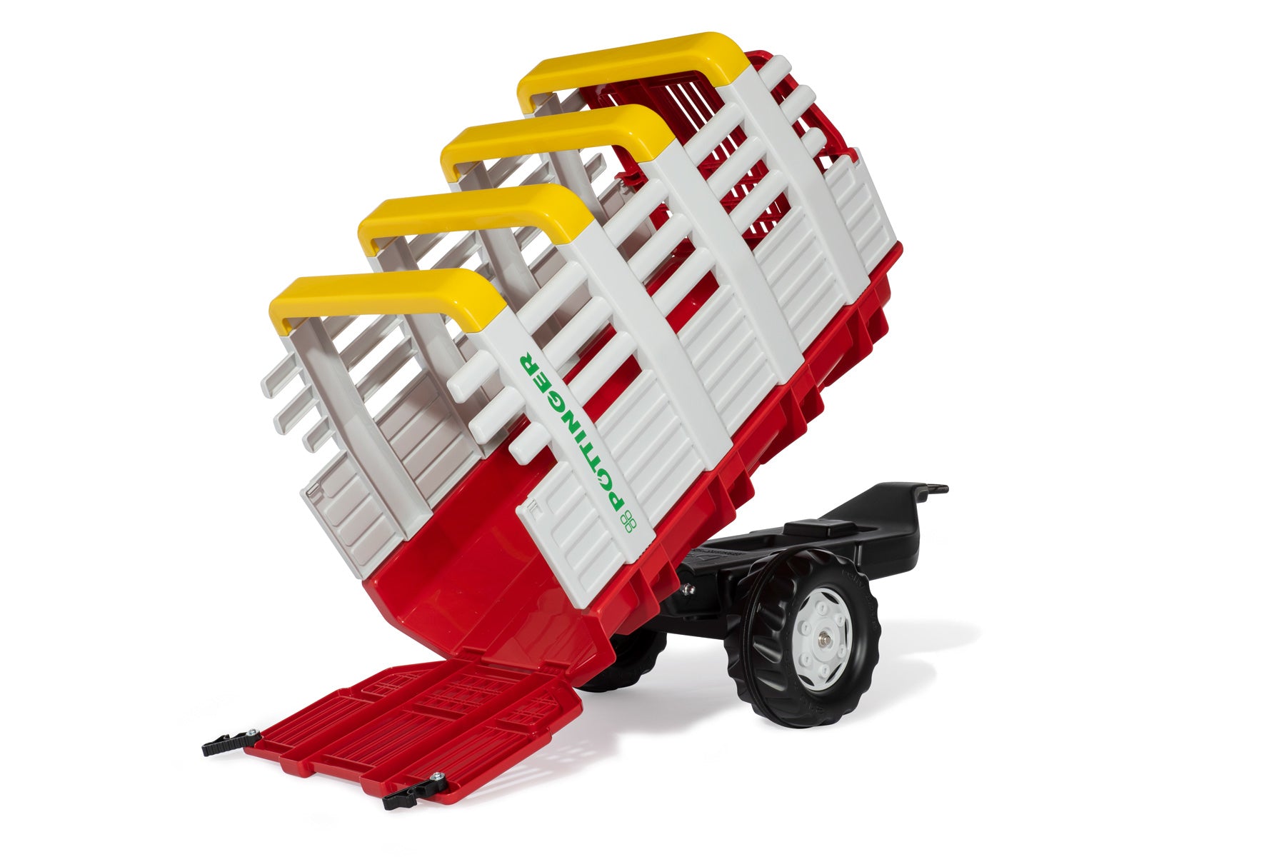 rolly toys Traktoranhänger – 67 × 83 × 40 cm – ab 3 Jahren – Kunststoff, gelb/rot/weiss – CE