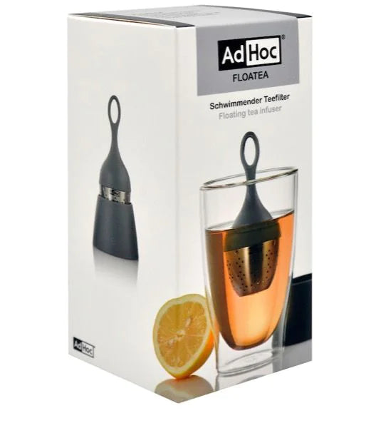 AdHoc Teesieb Ø 4 × 12,5 cm, Edelstahl/Kunststoff, Silber/Grau