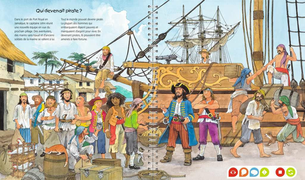 Ravensburger Lernspiel – Ich entdecke die Piraten, Brettspiel, ab 1 Spieler, 4–7 Jahre, Französisch