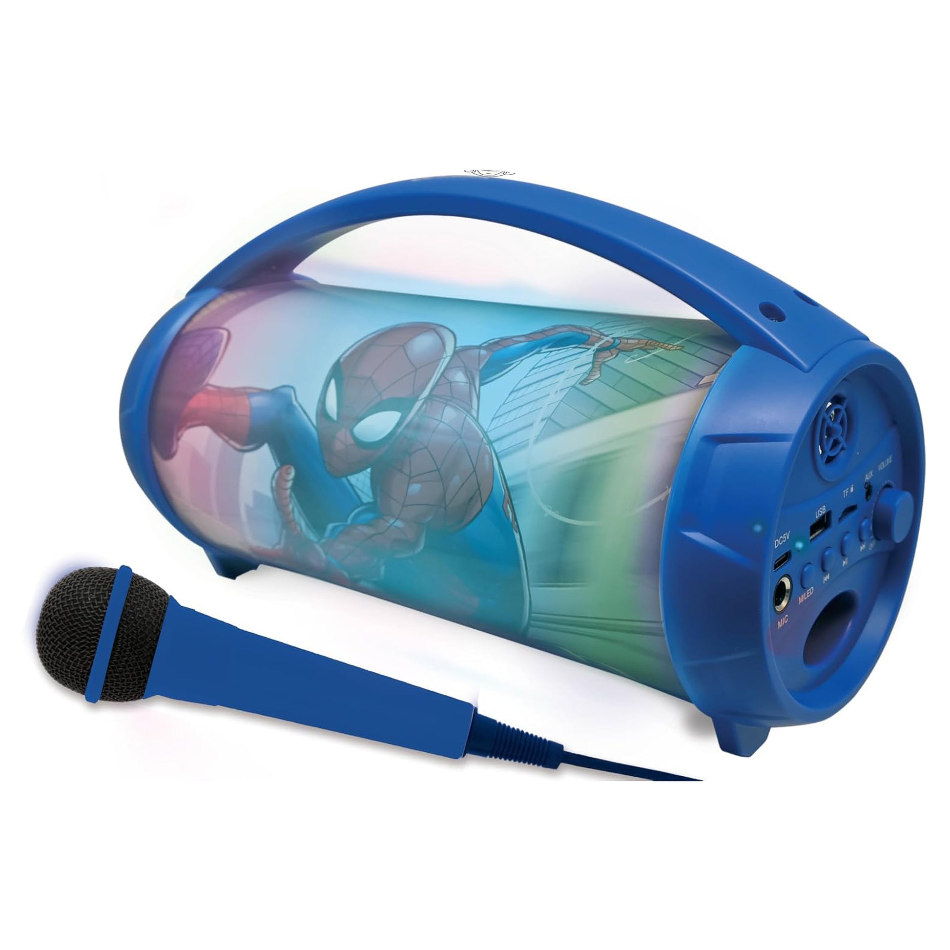Lexibook BTP585SPZ – Bluetooth-Lautsprecher – mit Mikrofon, Lichteffekte, 3 h Akkulaufzeit, Blau