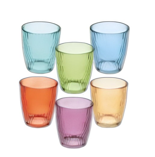 Tognana Porcellane Tognana Trinkgläser Seoul – 6er Set, 310 ml, Ø 8,5 cm, Glas, Mehrfarbig, spülmaschinenfest