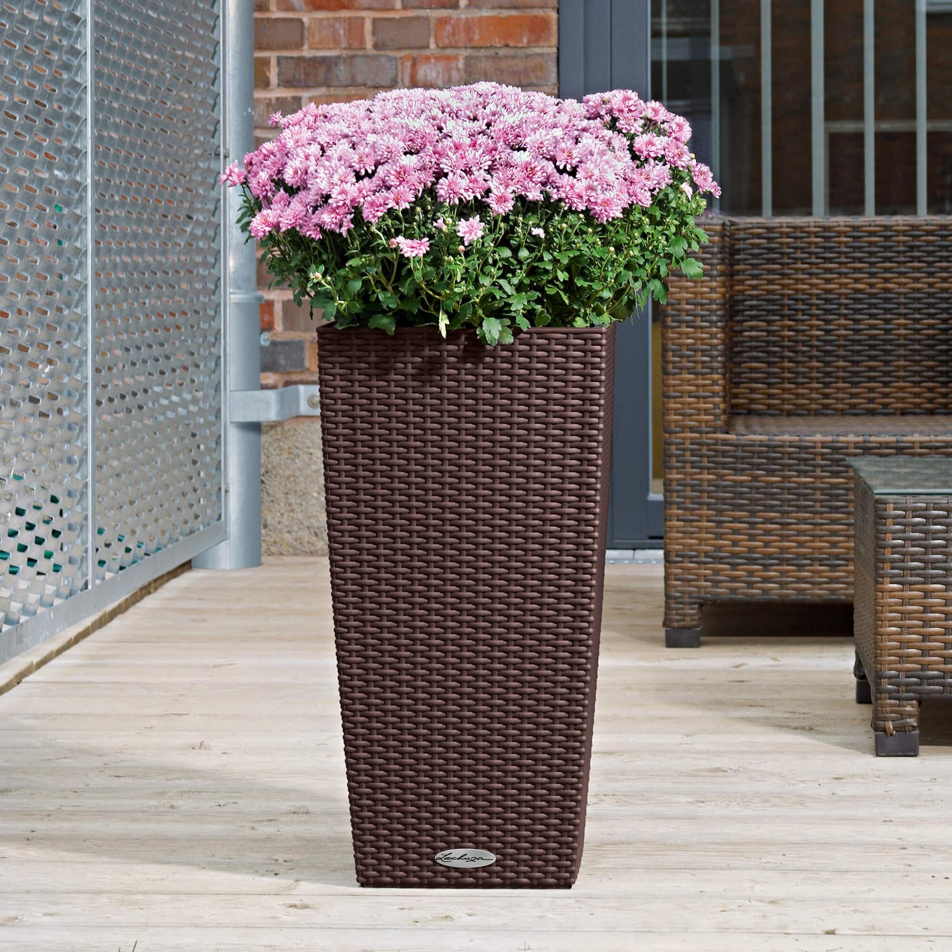 LECHUZA Pflanzgefäss – 31 l, 39,5 × 75,5 × 39,5 cm – Kunststoff, Graphit