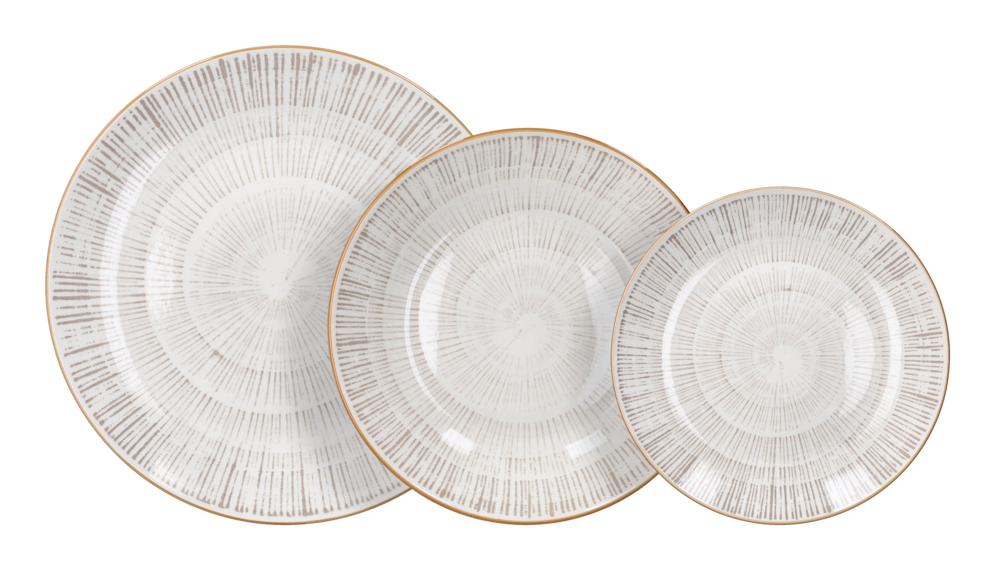 Tognana Porcellane Tognana Speise-Service Virtuo – Set 18-teilig, Ø 27/20/19 cm, Porzellan, Beige, spülmaschinenfest