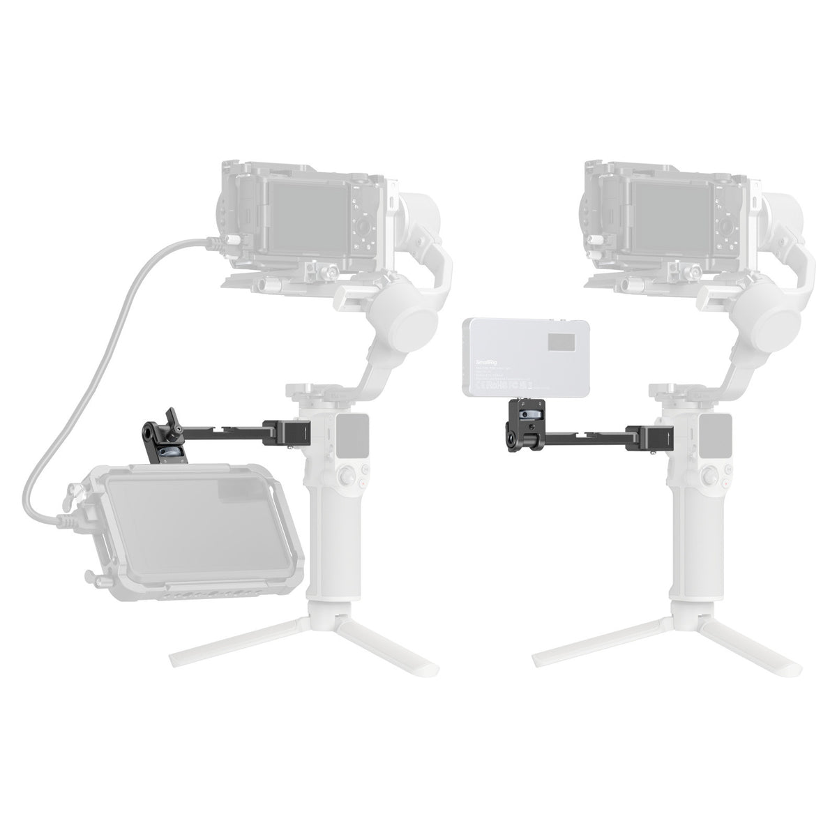 SmallRig 5337 Kamera-Monitorständer – 41,7 × 43,8 × 145 mm – für DJI RS 2, RSC 2, RS 3 und andere – Schwarz