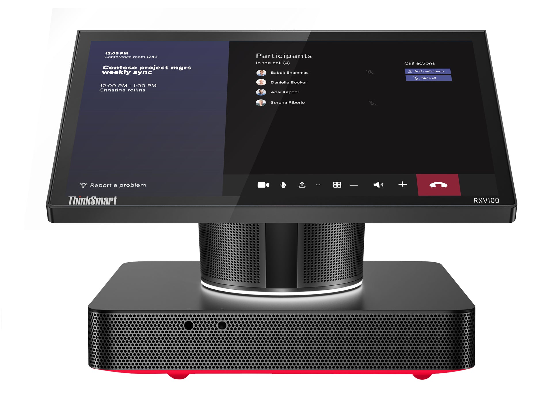 AudioCodes RXV100-B20 – Full HD Videokonferenzsystem, für 12 Personen, 10× Digitalzoom, mit Touch-Controller