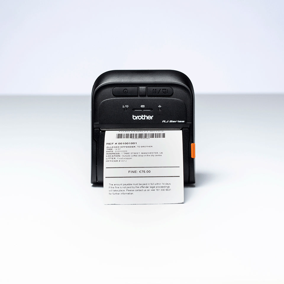Brother RJ-3055WB – Bondrucker, Thermodirekt, MFi, WLAN, Bluetooth, für Quittungsrollen bis 76,2 mm