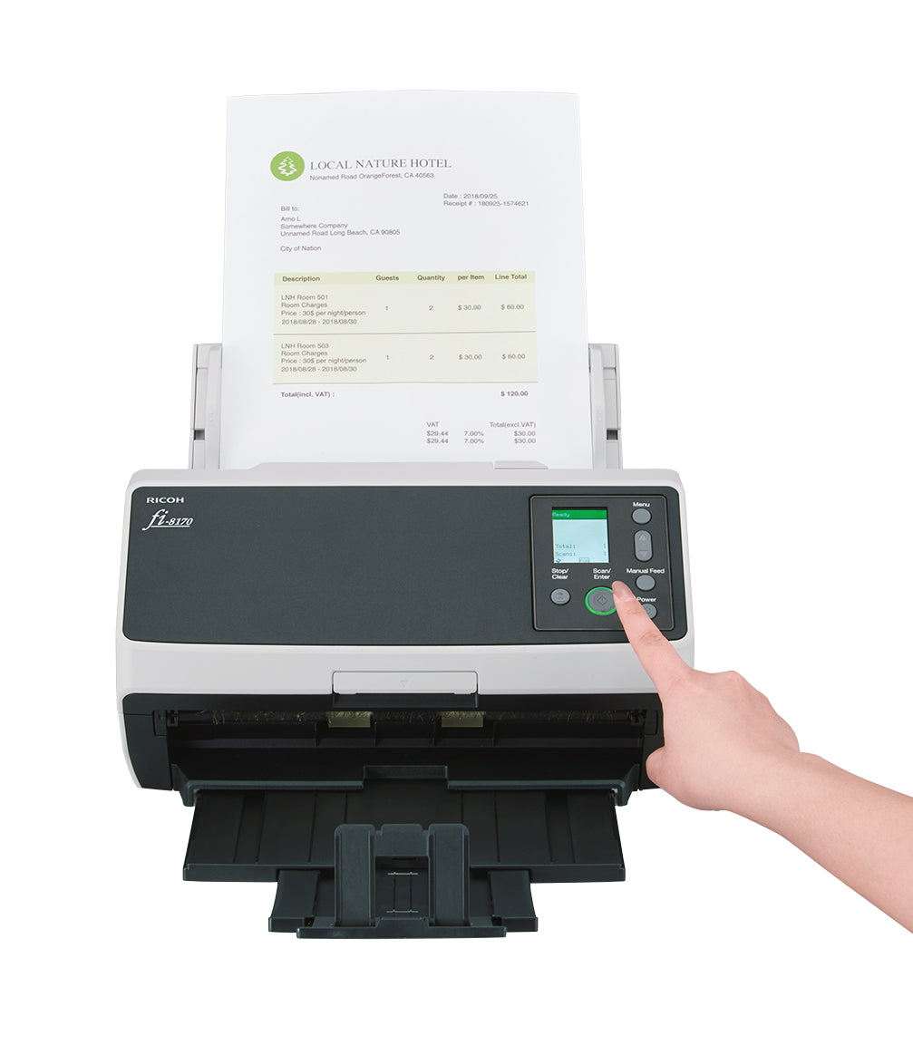 Ricoh fi-8170 – Dokumentenscanner, Legal, Duplex, 70 Seiten pro Minute, 600 dpi, ADF 100 Blatt, LAN, USB