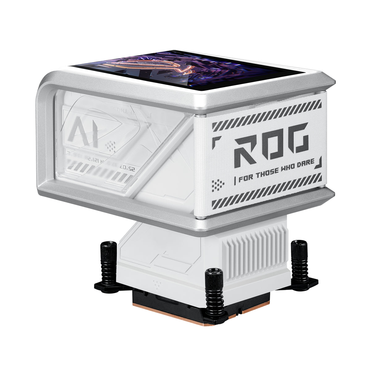 ASUS ROG RYUO IV 360 ARGB WHT – AIO Flüssigkeitskühler – 360 mm, 3×120 mm Lüfter, AMOLED Display, Weiss