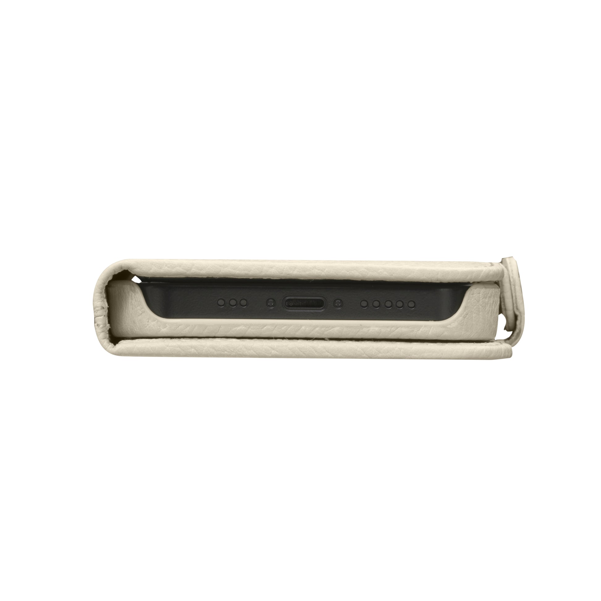 dbramante1928 New York Wallethülle – für Apple iPhone 15 Plus, 3 Kartenfächer, Leder, Beige, Magnetverschluss