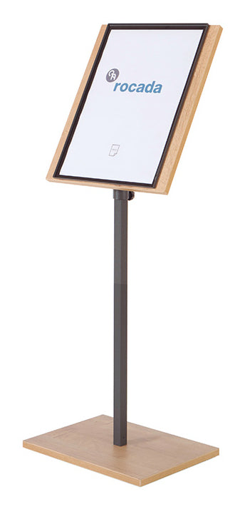 Rocada Boden-Prospektständer – für A4, braun, Holz, 400×300×1400 mm