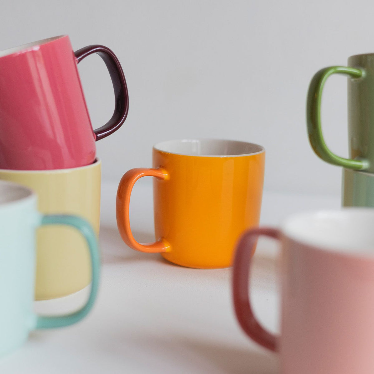 ONA Kaffeetasse – 370 ml, Ø 9,0 cm, Porzellan, Orange, spülmaschinenfest, mikrowellengeeignet