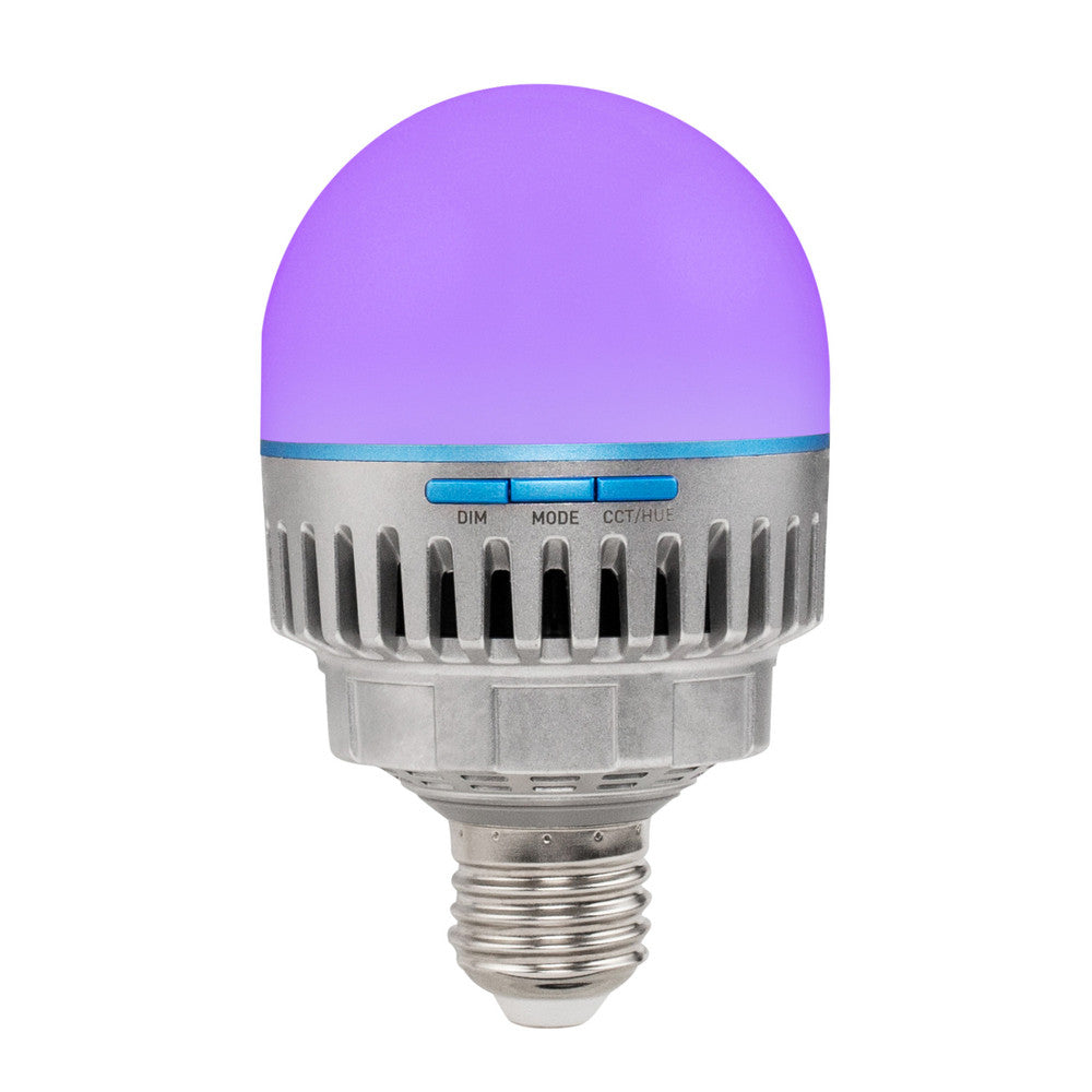 Nanlite PavoBulb 10C – 10 W LED-Birne (E27), dimmbar, 2700–7500 K, 1018 lx – Metallisch/Weiss