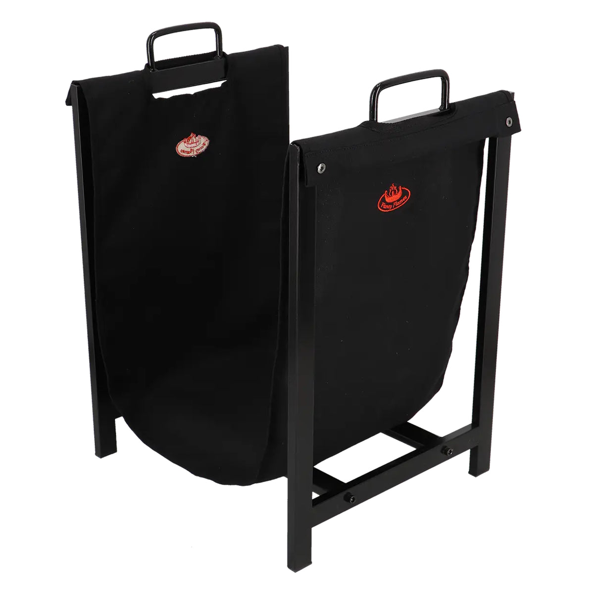 Esschert Design FF575 Aufbewahrungskorb – Stahl/Canvas – Schwarz – für Brennholz-Kamin – 380 × 610 × 380 mm