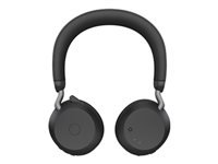 Jabra Evolve2 75 UC Office-Headset – On-Ear, Stereo, Kabel + BT, ANC, mit USB-C-Dongle, Schwarz, BT 5.2