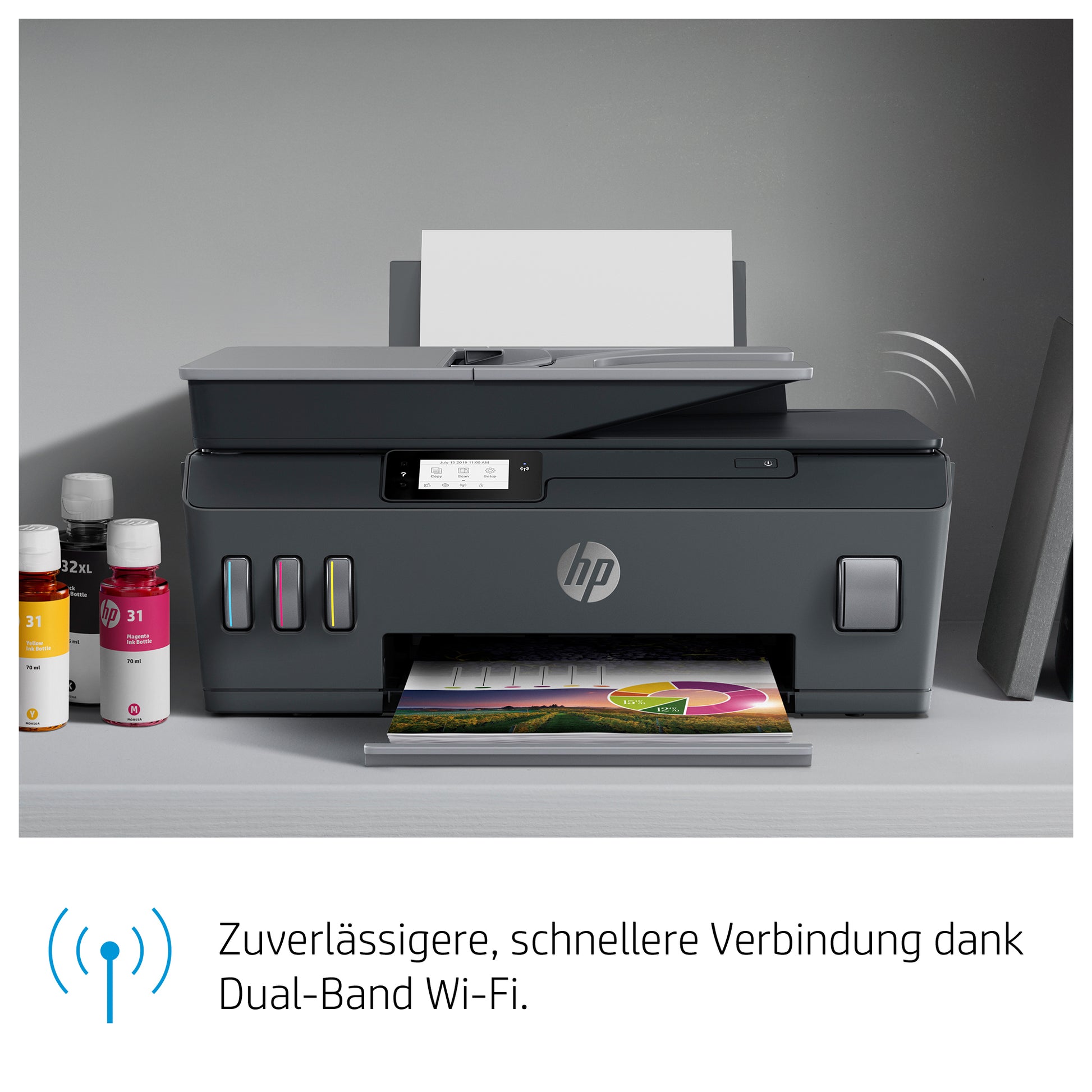 HP Smart Tank Plus 655 – Farbiges Tintenstrahl-MFP A4, 4-in-1 – USB/WLAN – Duplex, ADF – 11 S./Min. S/W, 5 S./Min. Farbe