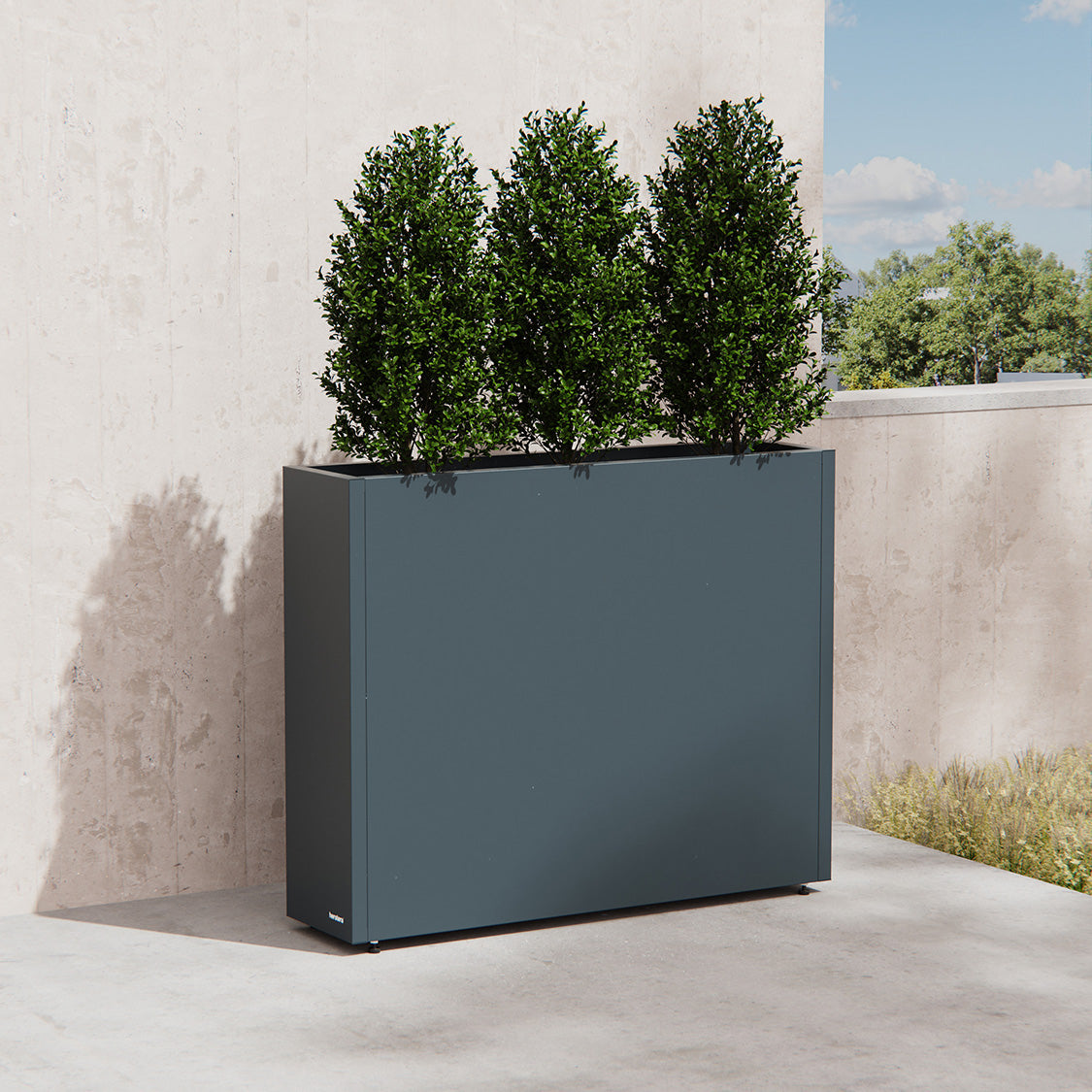 Herstera Pflanzgefäss – 100 × 80 × 40 cm – verzinkter Stahl, weiss