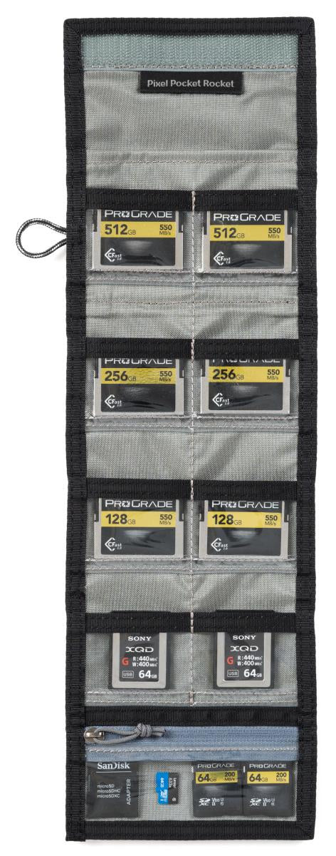 Think Tank Pixel Pocket Rocket V2.0 Kartenetui – Schiefergrau/Schwarz – für CFexpress Typ B, XQD, microSD und mehr