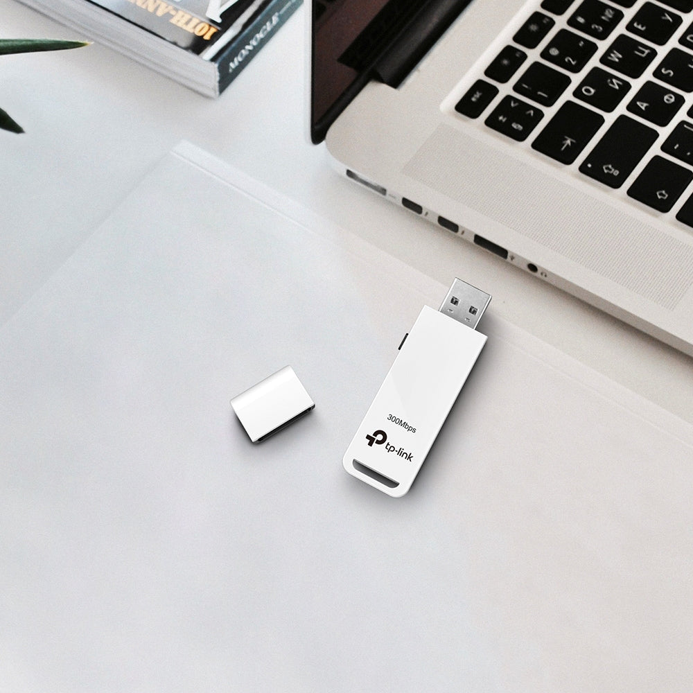 TP-Link WLAN-USB-Adapter – USB – Wi‑Fi 4 (802.11n), 300 Mbit/s – Schwarz/Weiss – für PC/Laptop