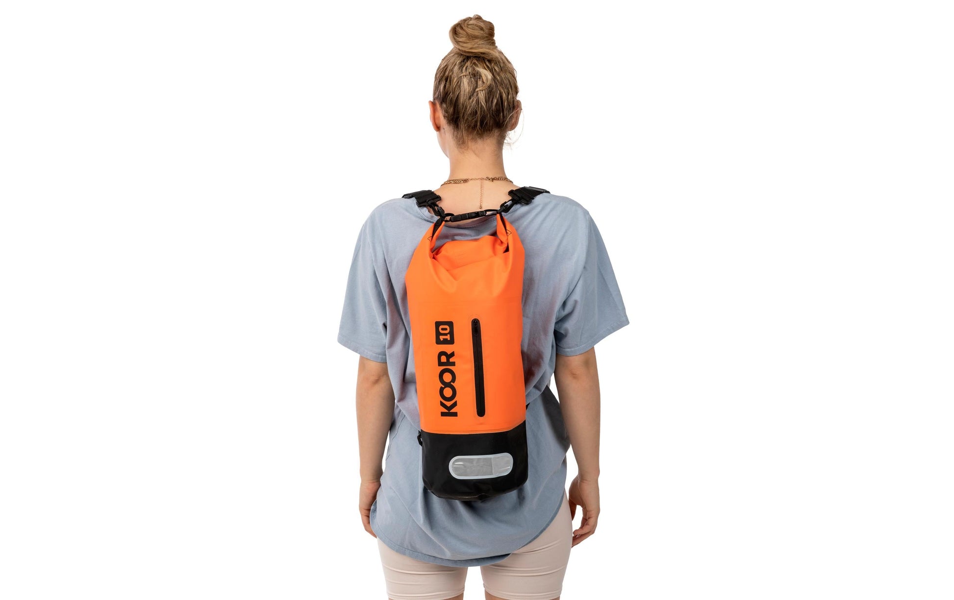 KOOR Sportrucksack – 10 l, wasserfest, PVC – Orange, 200 × 550 × 200 mm