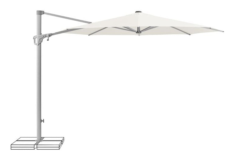Suncomfort by Glatz Terrassenschirm Familyflex – 300 × 300 cm, sandweiss, höhenverstellbar, für Aussenbereich