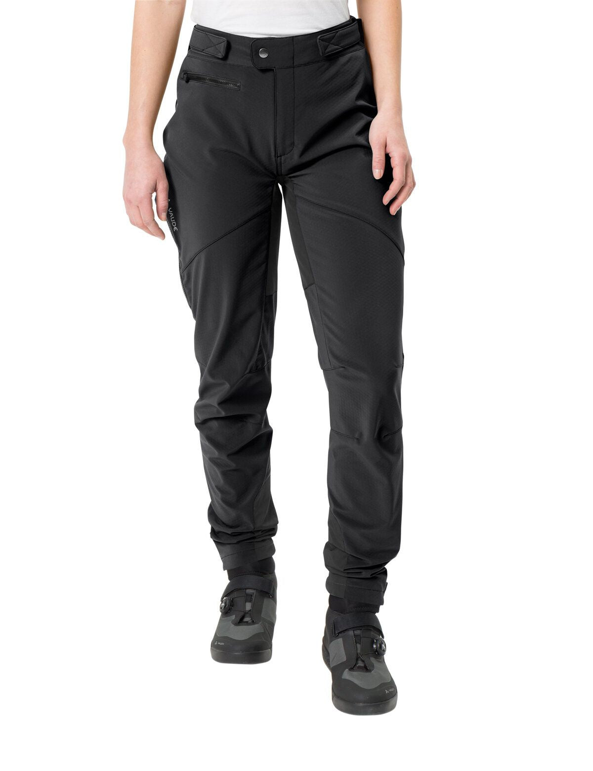VAUDE Softshellhose Qimsa II – Grösse 44 – Schwarz, Polyester/Elasthan, wasserfest, reflektierend