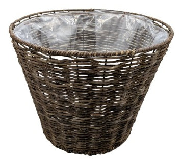 CHALET Korb-Pflanzer – 37 × 37 × 29 cm – Rattan, braun